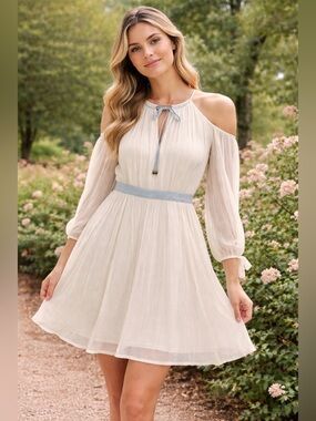 Elegant White Dress by Salsa Size Medium NWOT
